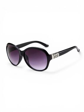 Black Retro Round Oversized Sunglasses New with Case